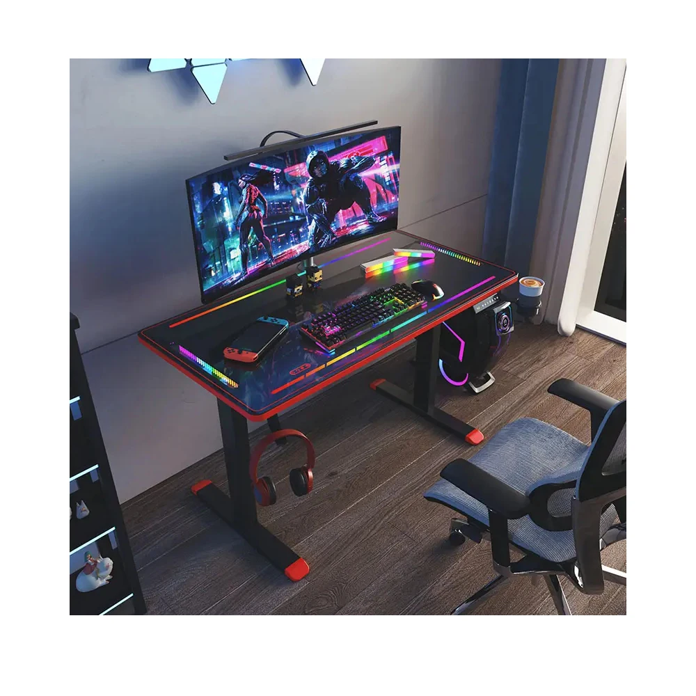 

Standing Gaming Desk l Shape Riser Dual Motor Height Adjustable Sit Stand up Gamer Desk