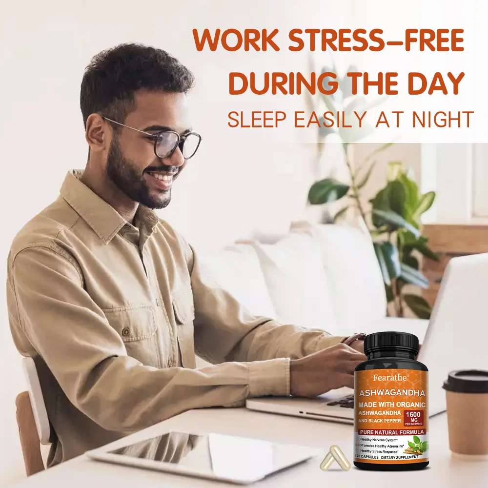 Ashwagandha for Stress Relief, Memory, Focus, Immune and Nervous System Health and Metabolism, Organic Ashwagandha Supplement