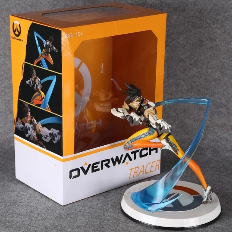 

28 см игра OW Over watch, экшн-фигурка Tracer Light, обновленная версия, настольная модель игрушки, изысканный коллекционный детский подарок на день рождения