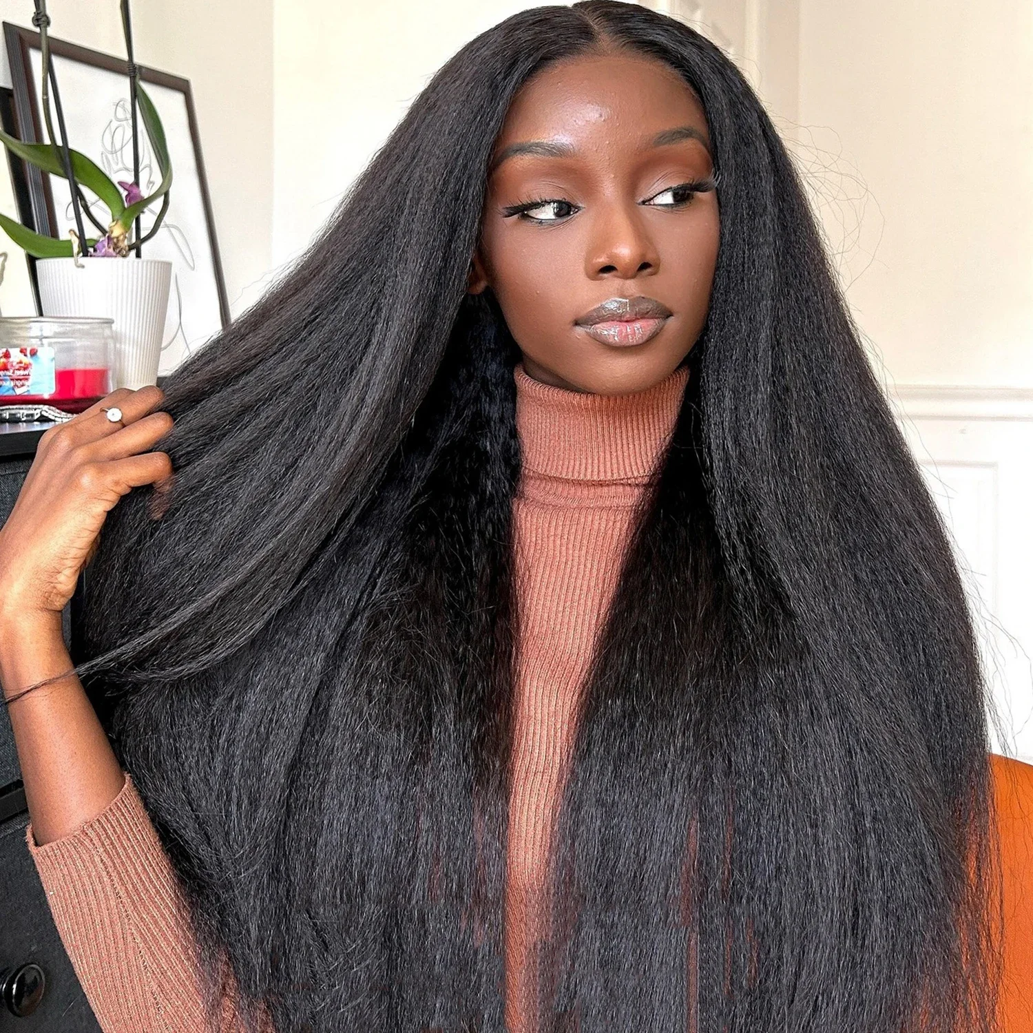 

Kinky Straight Human Hair Lace Front Wig 13x4 13x6 HD Lace Frontal Wigs Yaki 360 Full Lace Wig for Women 100% Remy Hair Wigs