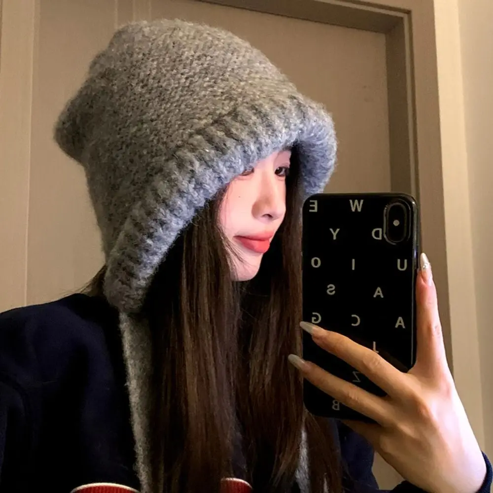 

Trendy New Design Drawstring Bag-Hat Hand-crocheted Warm Crossbody Bag Hat Casual Wallet Purse Knitted Pullover Beanie Hat Girls