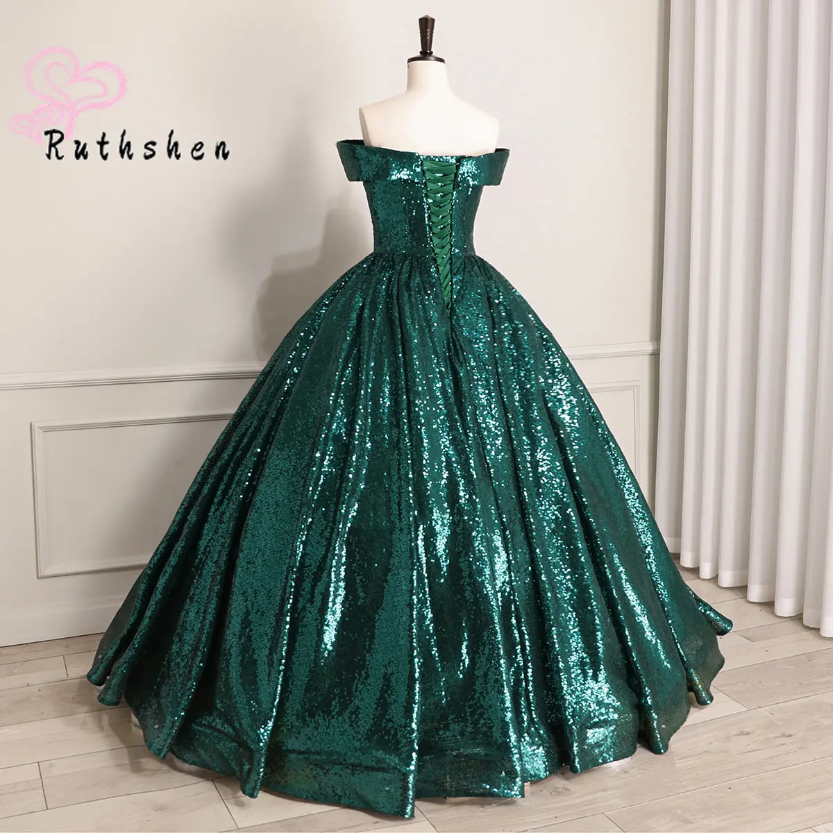 Customized Gold 2024 New Luxury Formal Occasion Evening Dresses for Women Sequins Puffy Party Prom Robe De Soirée