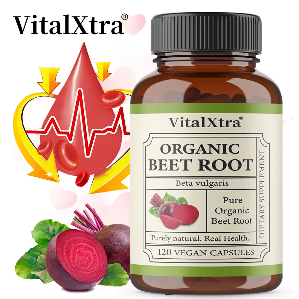 Bio-Bete-Kapseln – 950 mg Bete, hilft bei der Durchblutung zu fördern, steigert die Energie, unterstützt die Herzgesundheit, gentechnikfrei