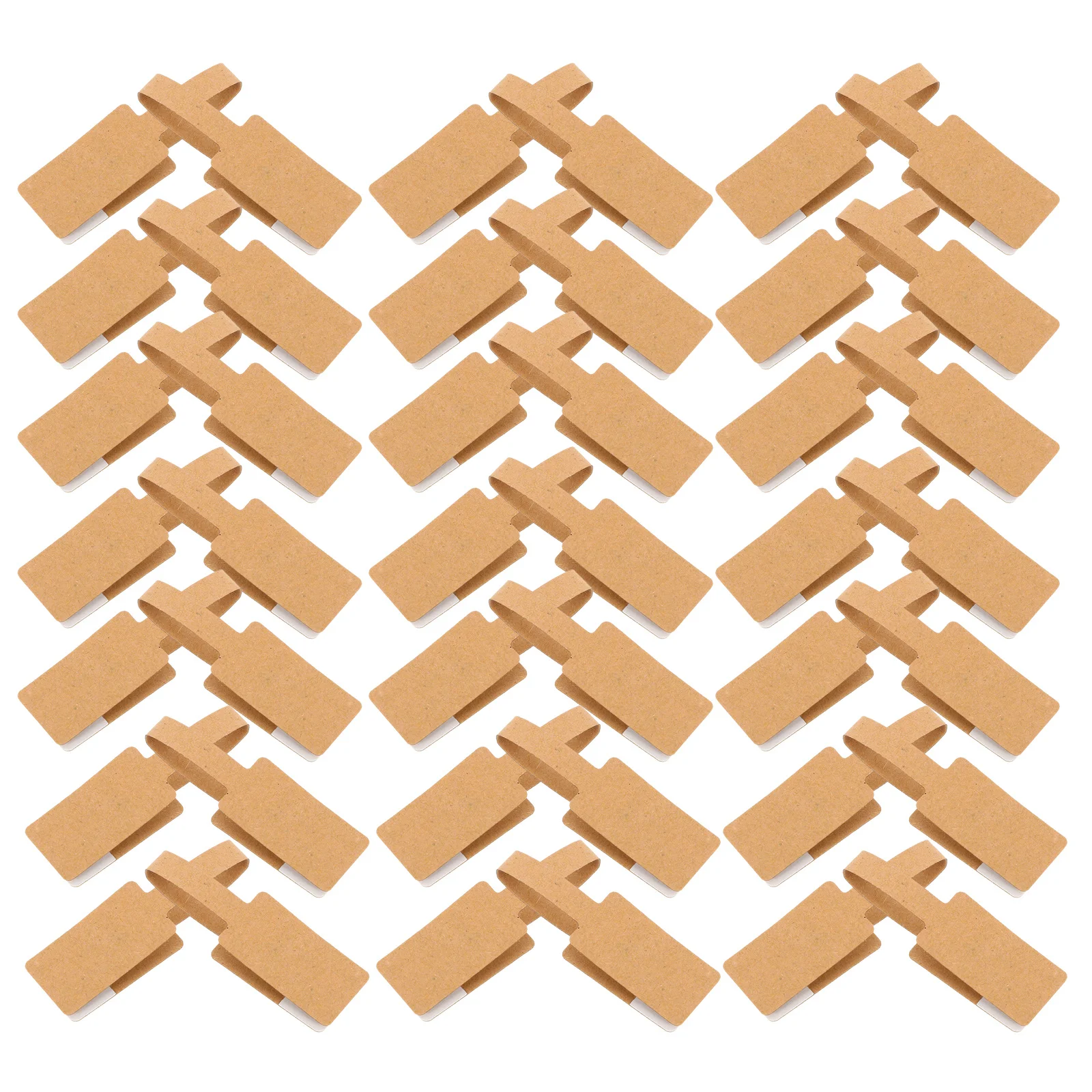 1Pack Adhesive Blank Kraft Paper Price Tags 10cm Square Jewelry Marking Labels Display Tags for Rings Clothes Crafts