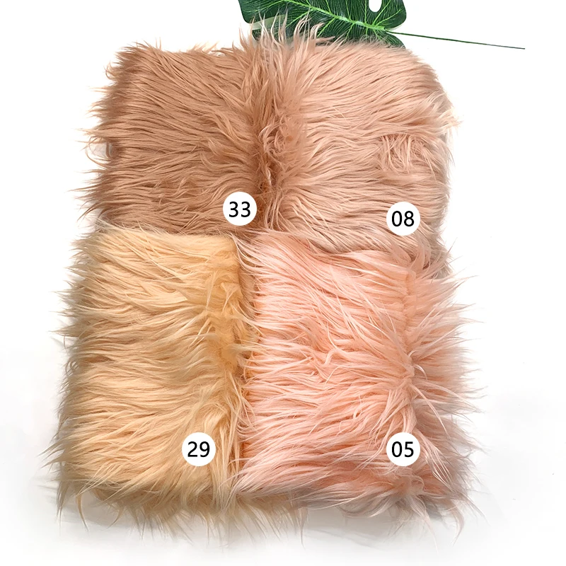 Hot Sale 8cm length faux fur 100% Polyester Cotton doll hair plush stuffed fabric Hand decorated background materials 