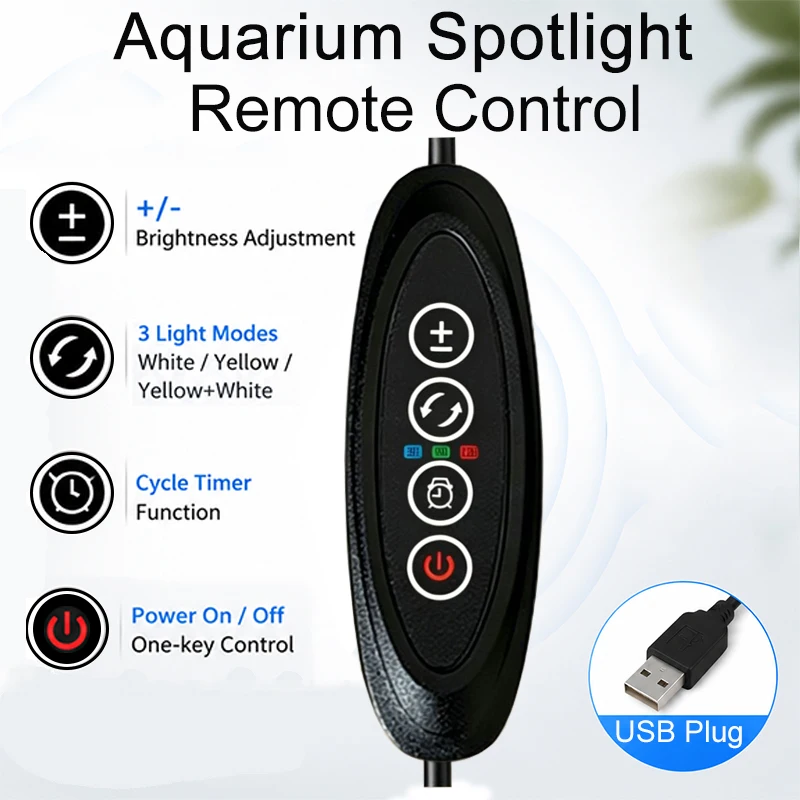USB-LED-Aquariumstrahler zum Aufstecken, 3 Farben, mit Zyklustimer und Kühlventilator 15 ° -60 ° Einstellbarer Fokus für Aquarium 10W 14W 16W – Detail 4