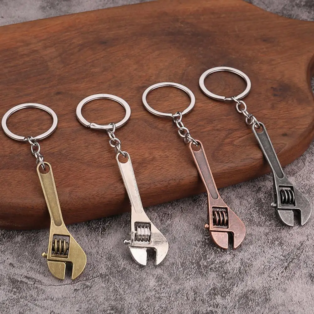 Mini Wrench Keychain Pendant Zinc Alloy Texture Wrench Charm Portable Key Chain Backpack Bag Accessory