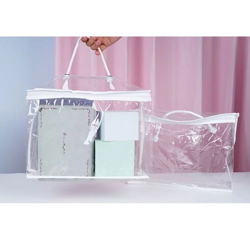 Durable PVC Pillow Storage Bags Transparent Dustproof Blanket Storage Container Foldable Waterproof Quilt Packing Bag
