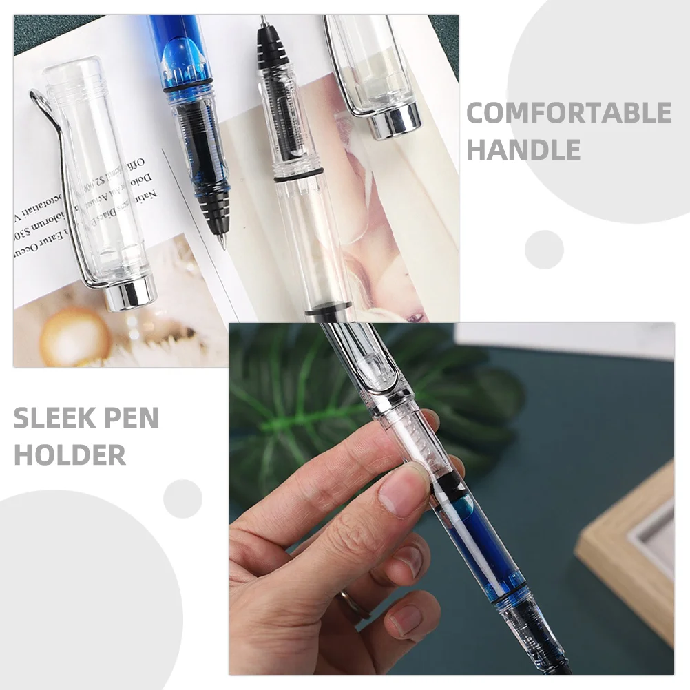 2 Pcs Piston Filling Gel Pen Business Pens Bulk Ink for Artists Calligraphy Smooth Writing Drawing Tool School Office Home