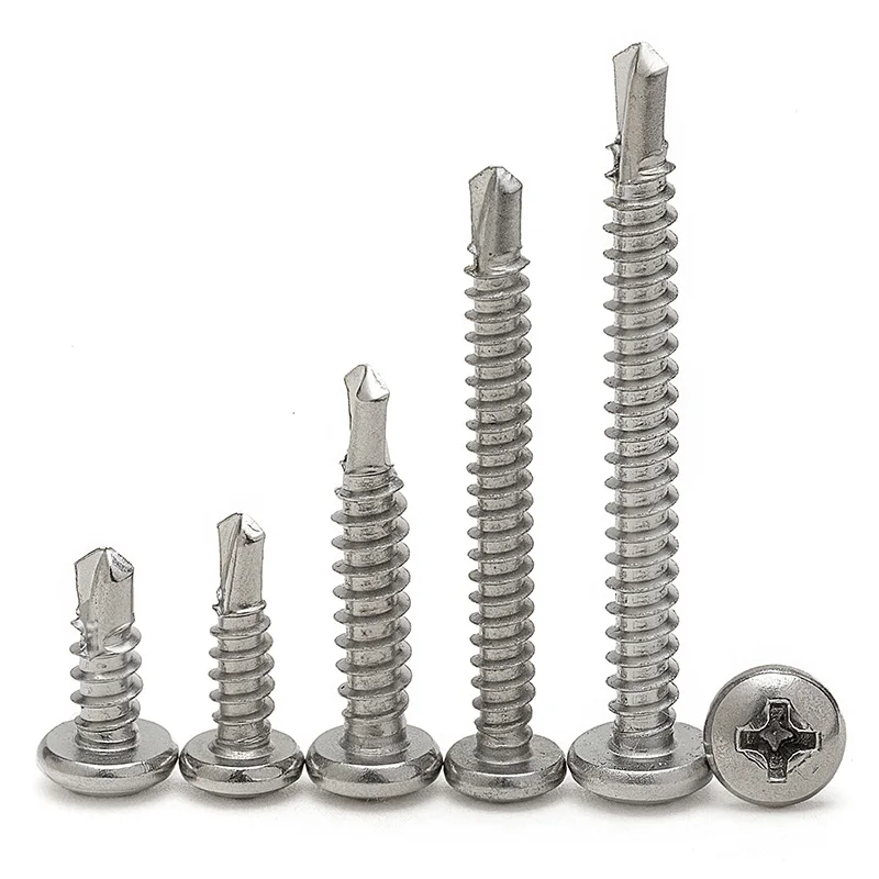 304 Stainless Steel Dovetail Self-Drilling Screw Drill Tail Pan Head Phillips Self Tapping Screws M3.9 M4.2 M4.8 M5.5