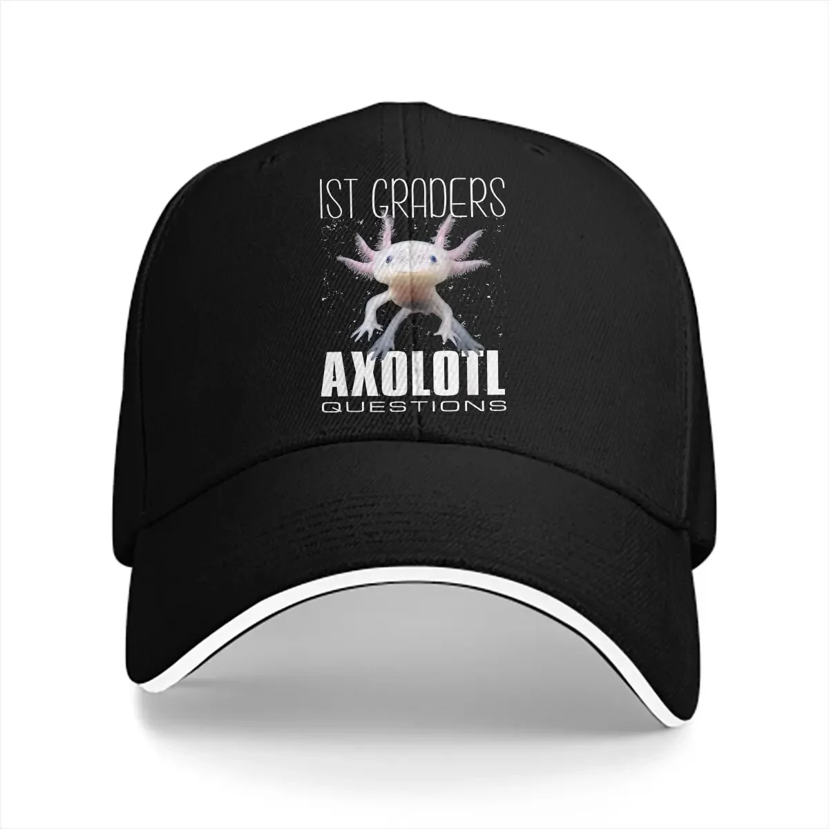 Pure Color Dad Hats 1st Graders Axolotl Questions Men's Hat Sun Visor Baseball Caps Axolotl Lover Peaked Cap