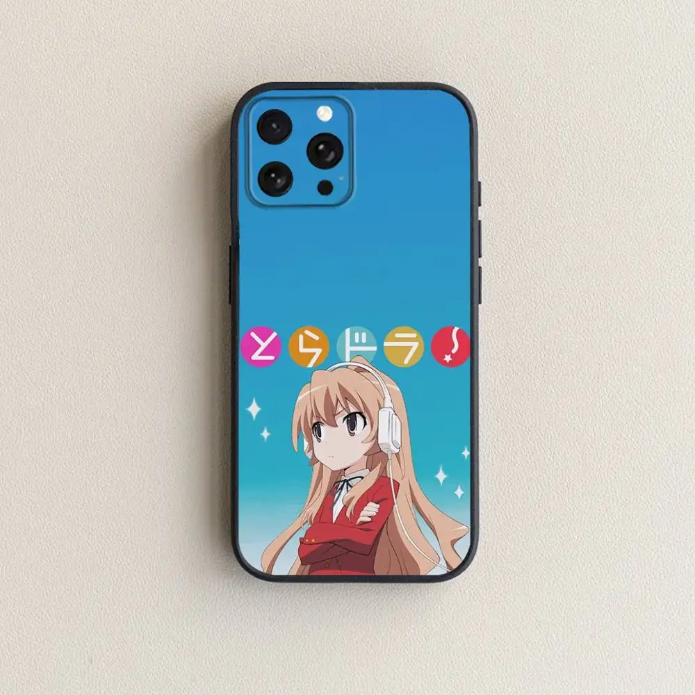 Casing Ponsel T-Taiga Toradora A-Aisaka Untuk iPhone 17,16,15,14,13,12,11 Plus,Pro Max,XS,X,XR,SE,Mini,8,7, Penutup Silikon Lembut Hitam