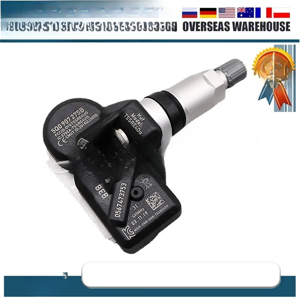 4PCS เซ็นเซอร์ความดันยางระบบตรวจสอบ TPMS 5Q0907275B สำหรับออดี้ อาร์เอส 3 เบนท์ลีย์ เบนเทย์กา ปอร์เช่ โฟล์คสวาเก้น บีทเทิล กอล์ฟ อีออส