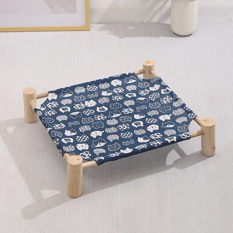 

Cat And Dog Hammock Bed Wooden Cat Hammock Elevated Cooling Bed Detachable Portable Indoor Outdoor Pet Bed Suitable-ABSW