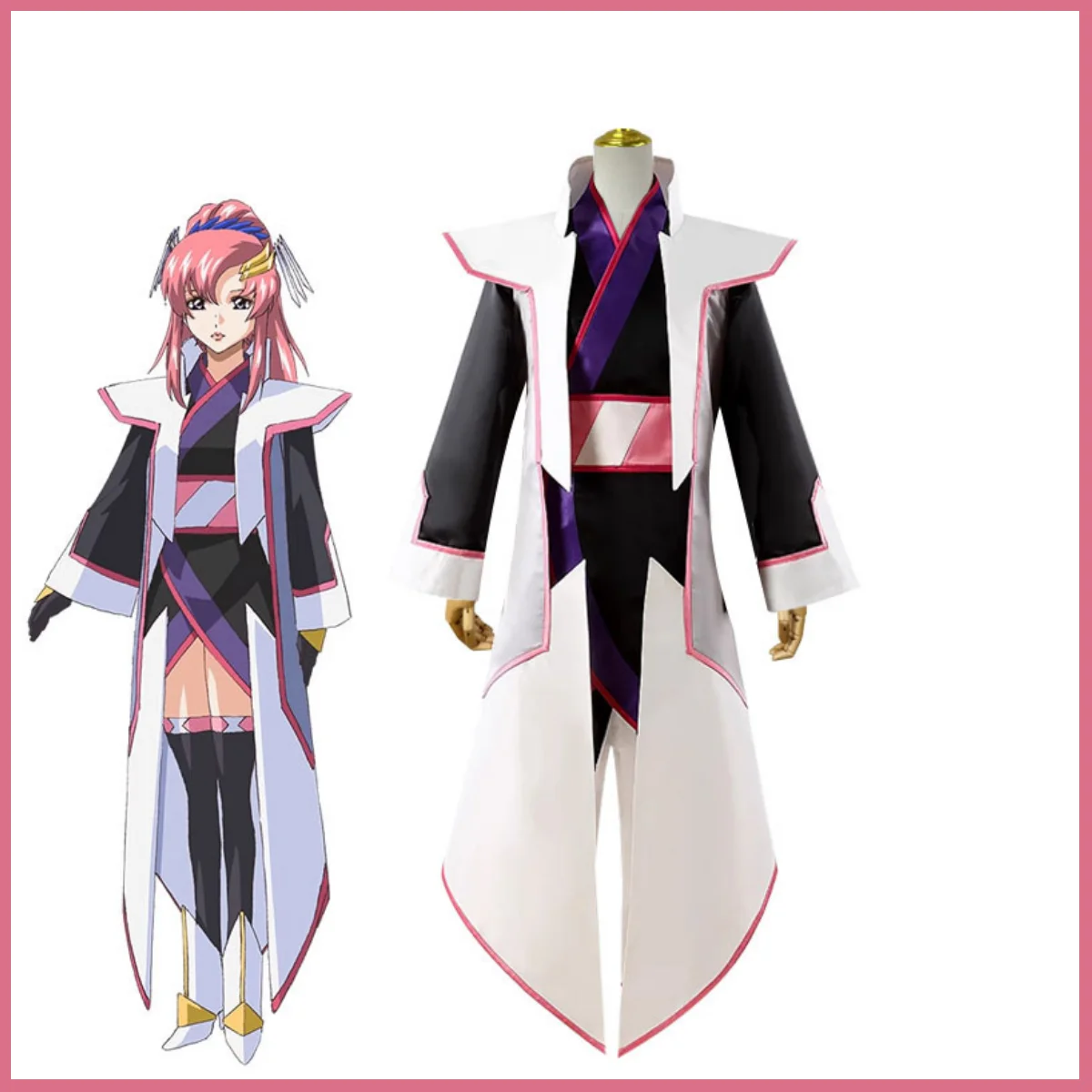 Anime Gundam Lacus Clyne Cosplay Costume Plant Wig Fighting Uniform Kimono Coat Adult Woman Sexy Carnival Halloween Suit