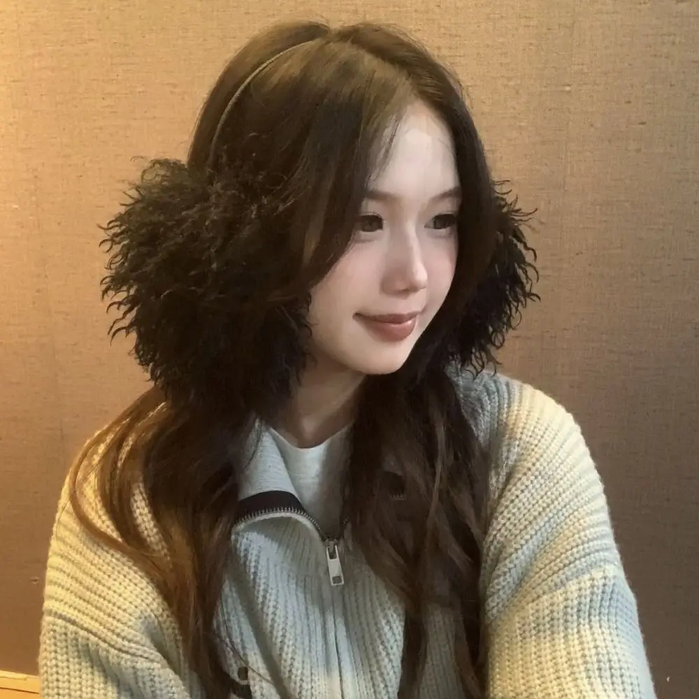 New Autumn Winter Plush Hair Earmuffs Foldable Warm Headband Earmuffs Anti-freeze Thickened Ear Protection Bag