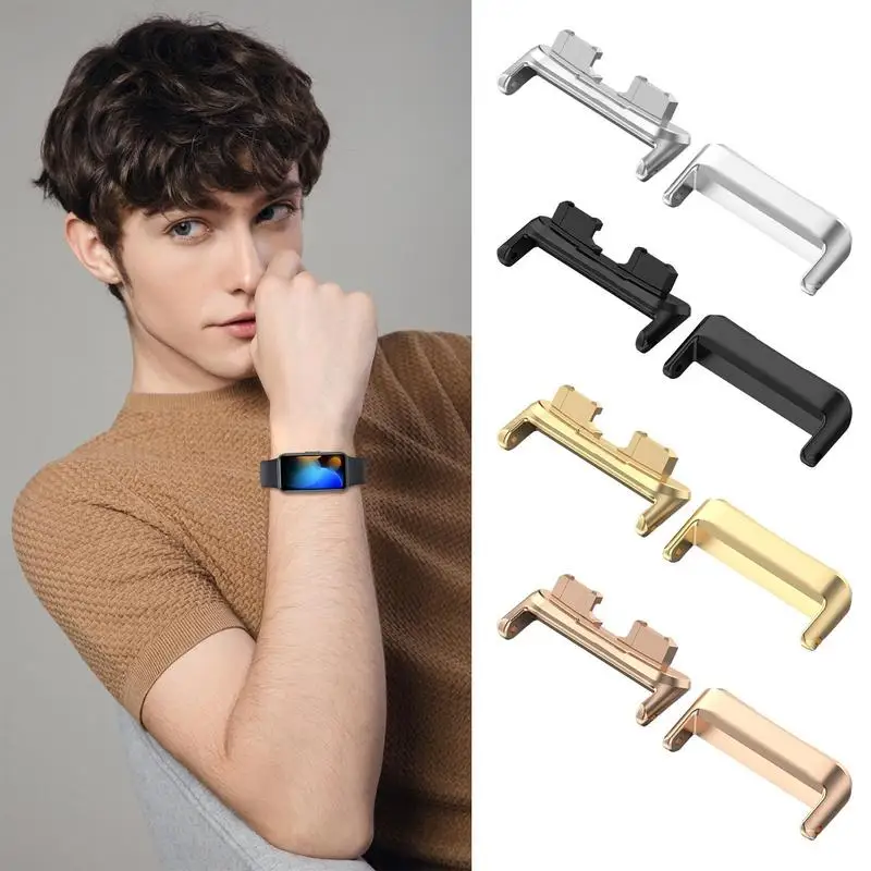 Assista Strap Connector Para Huawei Band 8 Pulseira Pulseira Pulseira Conector Adaptadores Conector De Metal De Substituição Link Anexo