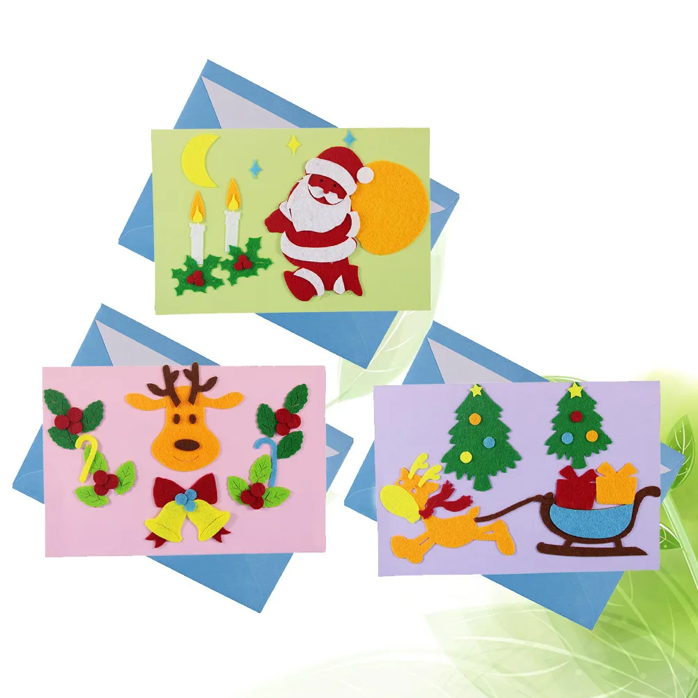 3Pcs DIY Cards Making Materials Christmas Craft Supplies for Kindergarten Classroom Educational Accessories