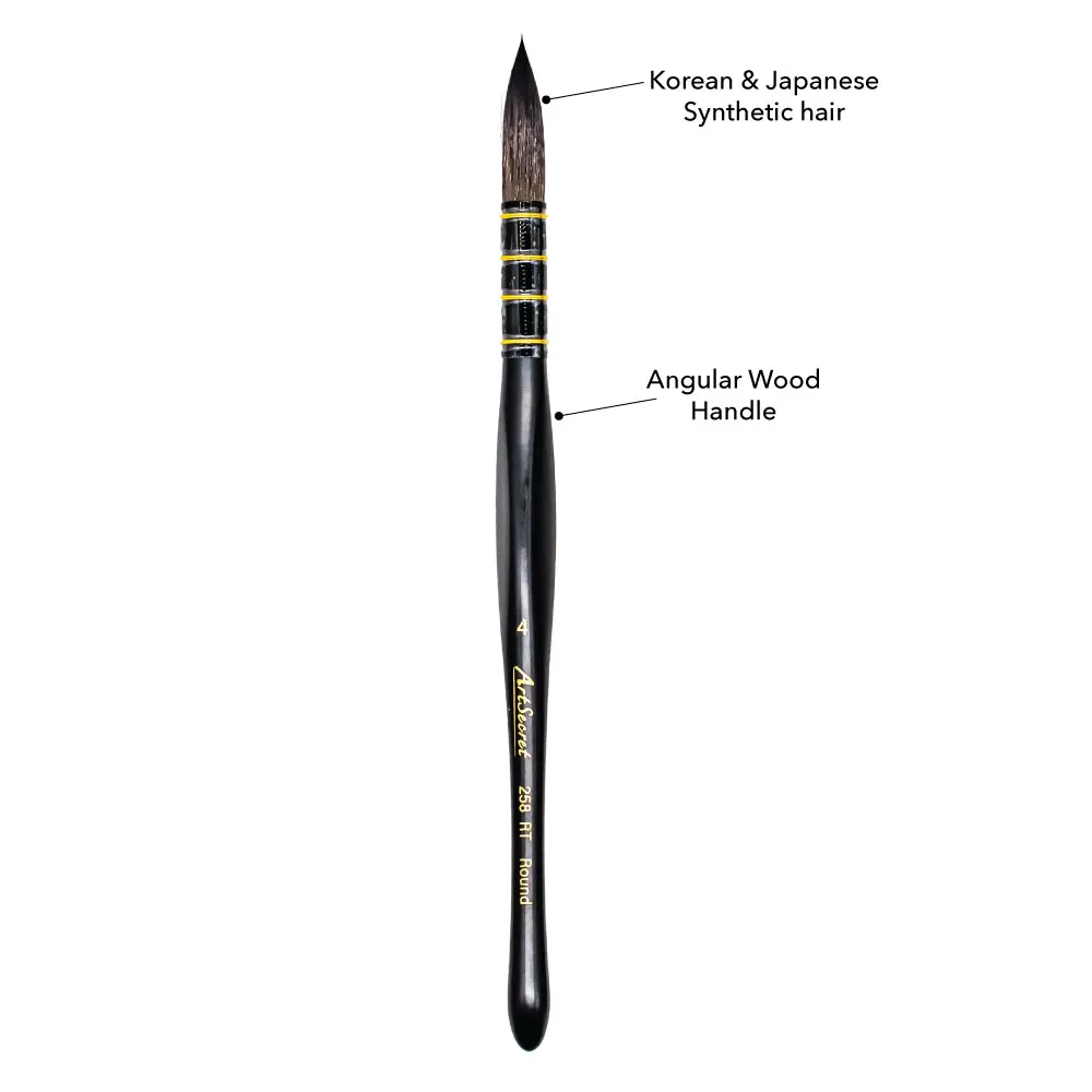 Artsecret 3-pcs Professional Paint Brushes Set Triangular Handle Painting Brush Drawing for Watercolor Oil Acrylic Art Accessory