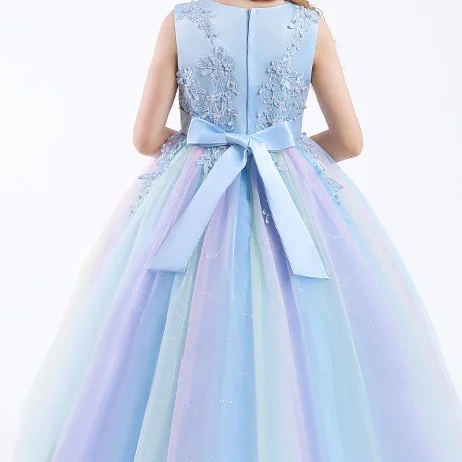 5-16 Years Girls Dresses A-line Beauty Lace Kids Gown Bow Vestidos Wedding Party 5 6 8 10 12 14 16 Years Kids Clothes OGF224448