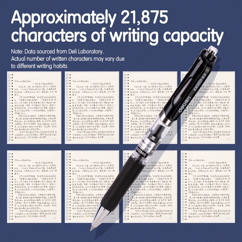 أقلام جل ديلي 12 عبوة 0.5 مم، كتابة طويلة التشغيل بطول 700 متر، حبر أسود ناعم للمدرسة والمكتب #5