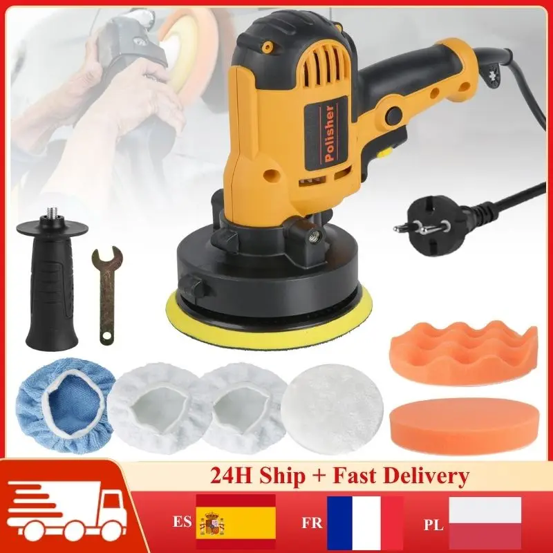 Pulidora de Autos con Velocidad Ajustable, Máquina de Encerado para Belleza Automotriz, Herramienta de Pulido de 125mm, Sellador de Glaseado, Pulidora de Pintura para Locomotoras