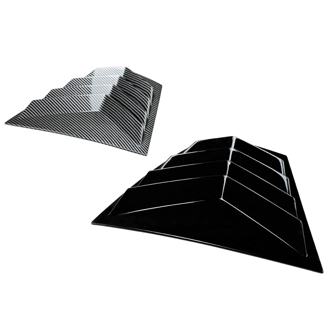 Car Rear Window Shutter Cover Trim For BMW 3 Series E46 Four Door 1998-2005 Glossy black/Carbon Fiber look