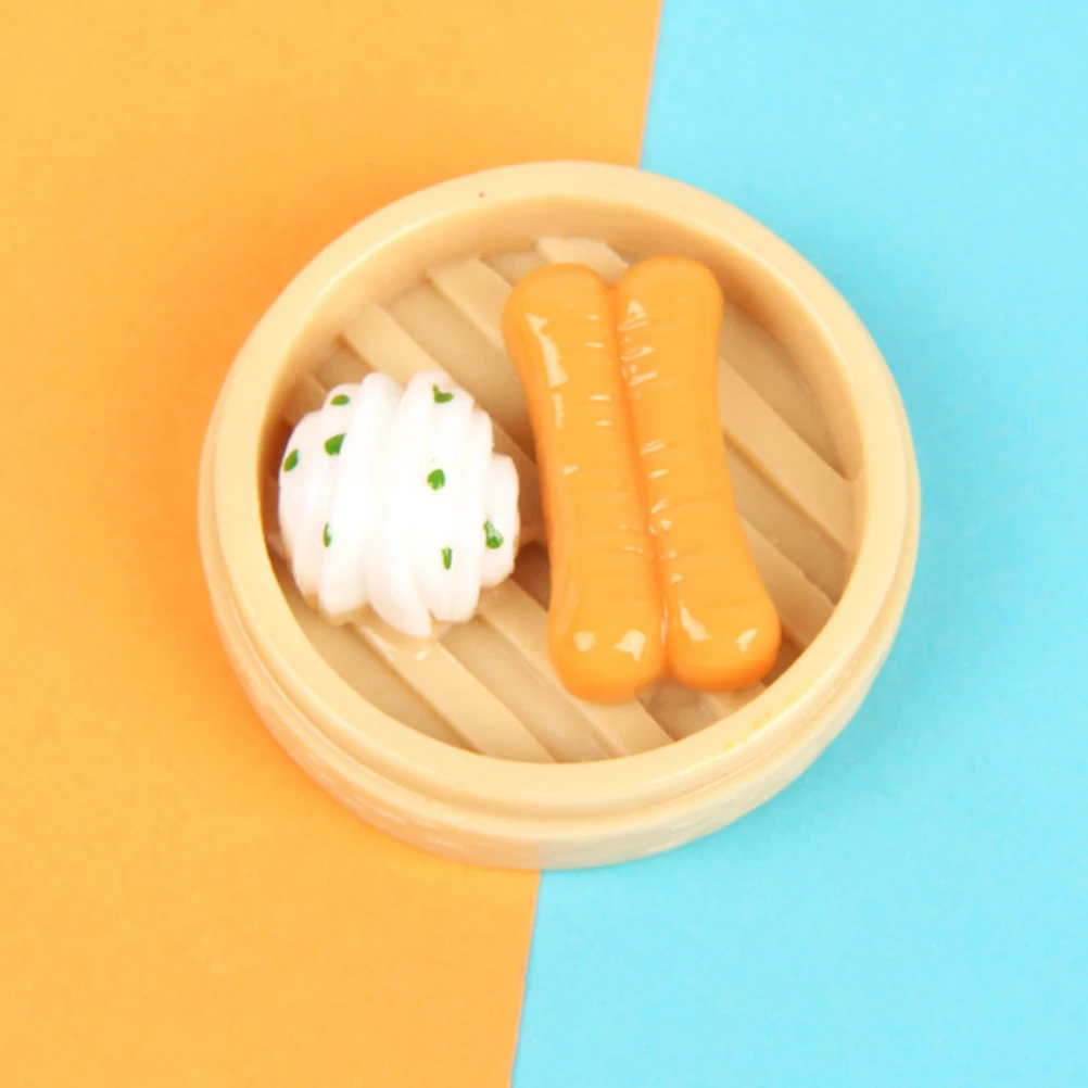 

6 Pcs Simulated Food Simulation Steamed Steamer Toy Imitation Decor Mini Decoration Miniature Decorations Decors