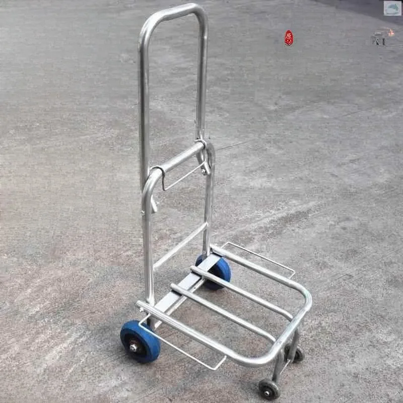 portable-stainless-steel-folding-shopping-cart-small-trailer-hand-lightweight-pull-rod-bearing-weight-king-stall-goods