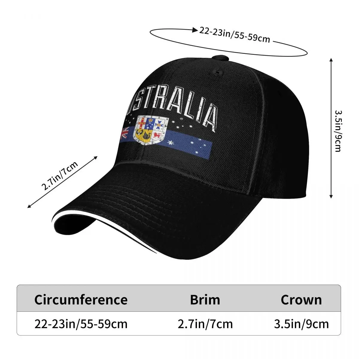 Gorra de sol con bandera australiana de Australia, gorra para hombre, gorra de béisbol para hombre, gorra de béisbol para hombre