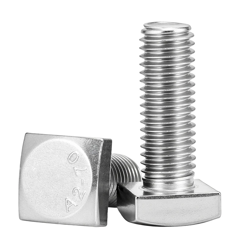 GB35 Grade C Square Head Bolts, 304 Stainless Steel Square Head Screws For Steel Structure M4 M5 M6 Industrial Hardware Fittings