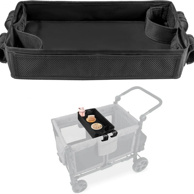 カートトレイラック収納ボックス、四輪トラベルカートダイニングトレイ、ベビーカートレイラック、オックスフォード布製アウトドアキャンプアクセサリー