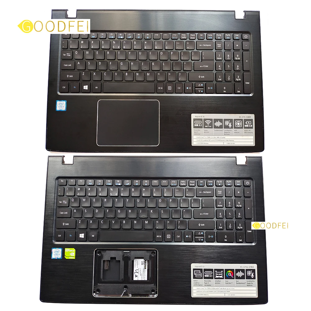 

Used Original for Acer Aspire E5-575 E5-575G E5-576 E5-576G E5-523G E5-573G F5-573 TMTX50 Palmrest Upper Cover US Keyboard