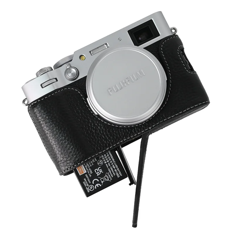 Genuine Leather Camera Case Half Body Base Cover For Fujifilm FUJI X100VI Protective Sleeve Box