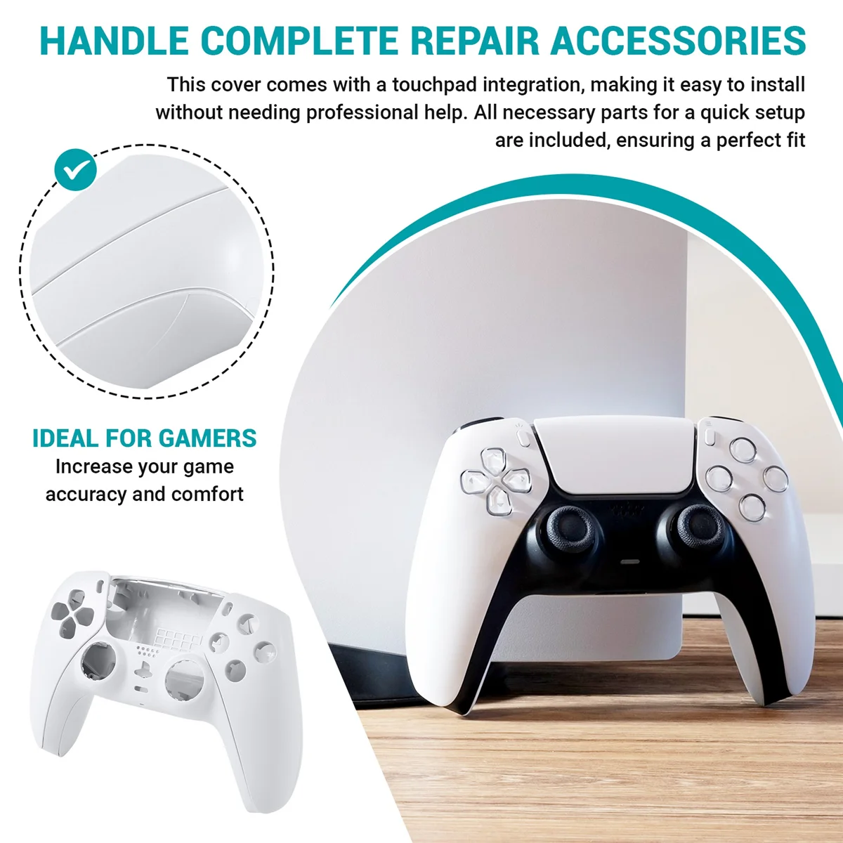 Запасная часть ABYC для PS5 BDM-010, корпус контроллера, чехол для игрового контроллера с кнопками, белый