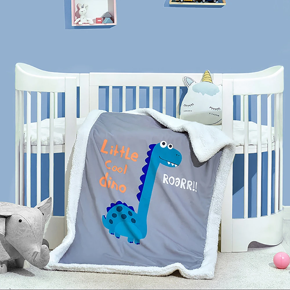 

Children'sCartoon Blanket For Autumn And Winter Warmth Cotton Fluff Factory Custom 150*115 Double Layer Baby Blanket