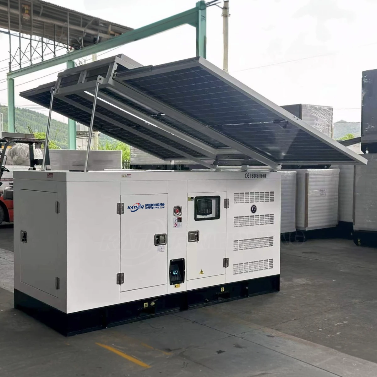 10-50KW Silent Diesel Generators Set With Retractable Solar Panel And ATS