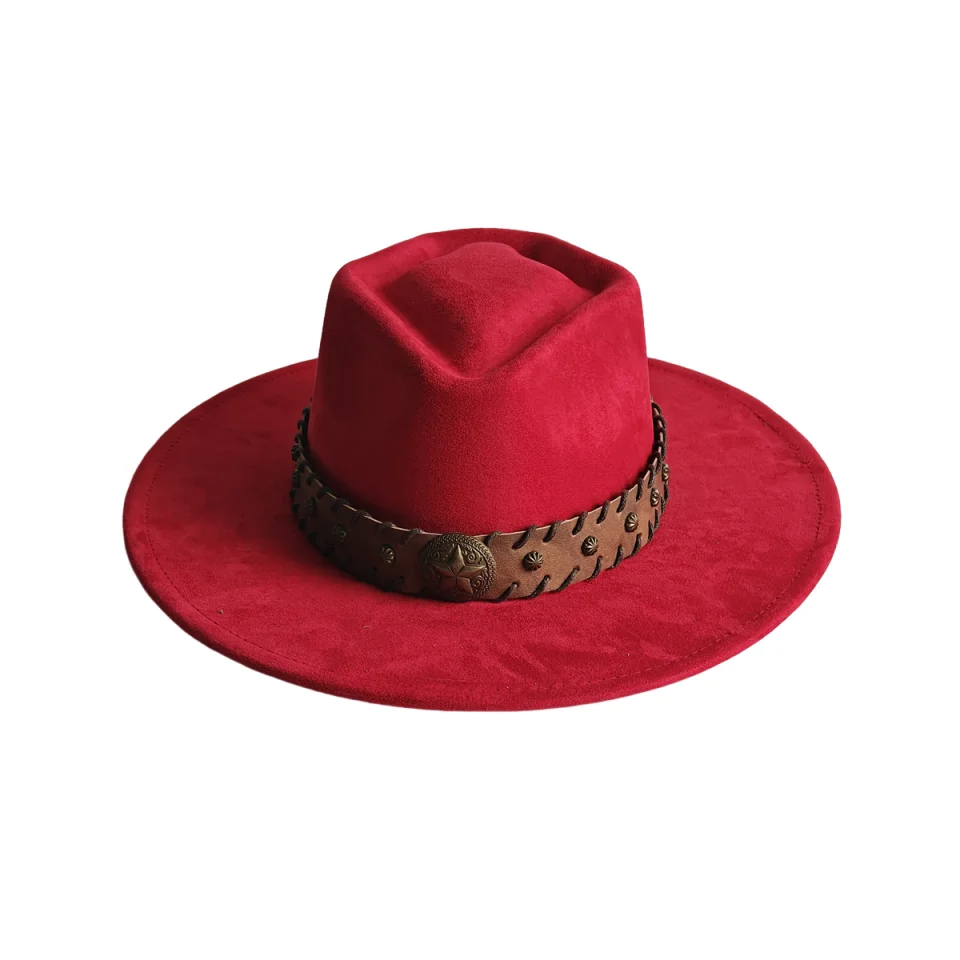 Retro Arrow Top Vegan Suede Hat 9cm Wide Brim Fedora Hat for Women Men Suitable for Pyrography Painting Gifts Party Etc view 5