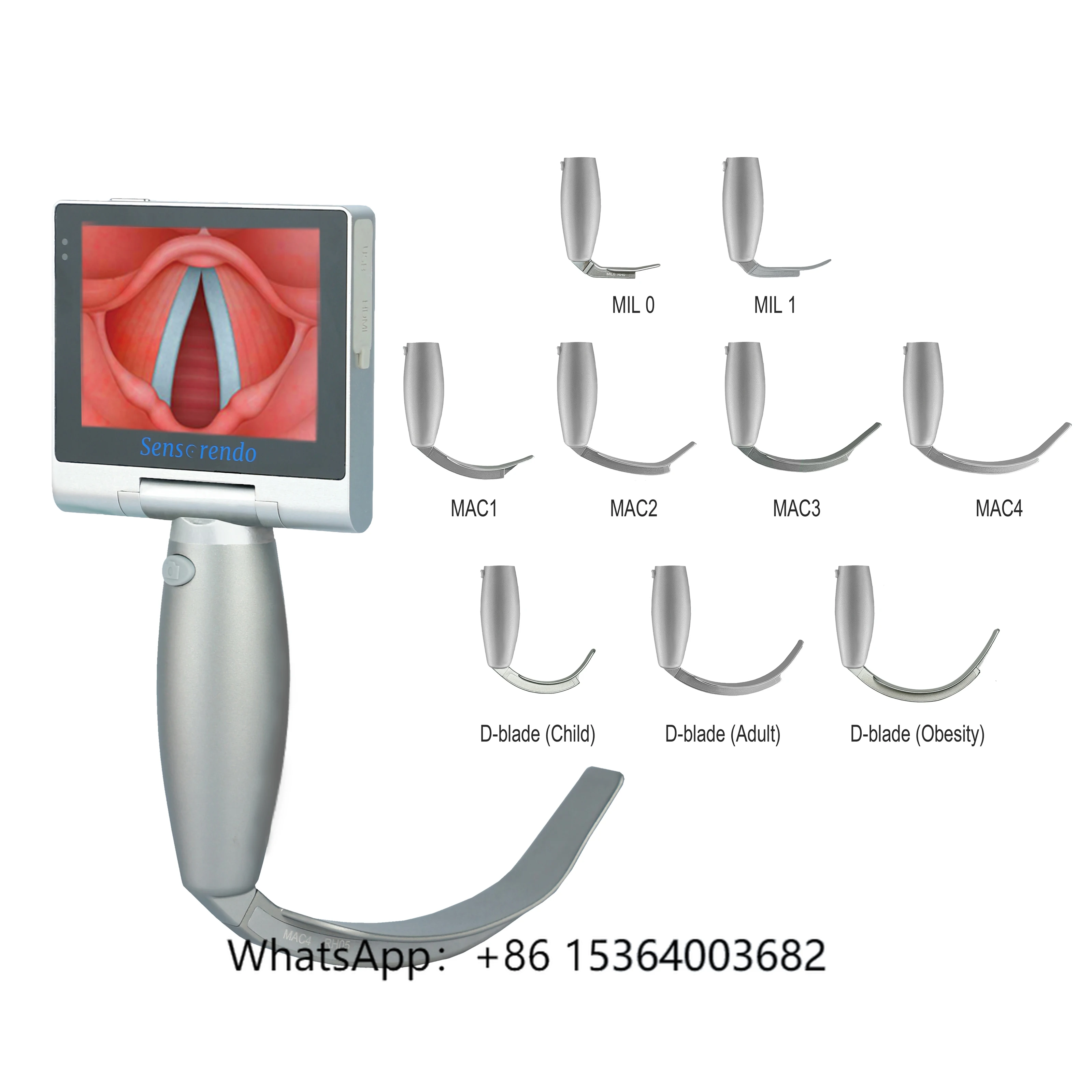 

Sensorendo Video Laryngoscope with 9 Reusable Blades Portable Digital Intubation Video Laryngoscope