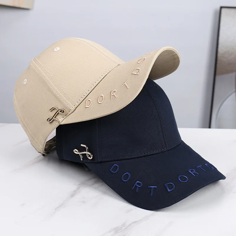 

New Unisex Side Letter Embroidery Simple Hats Breathable Hardtop Sunshade Korean Caps Versatile Fashion Couple Baseball Caps