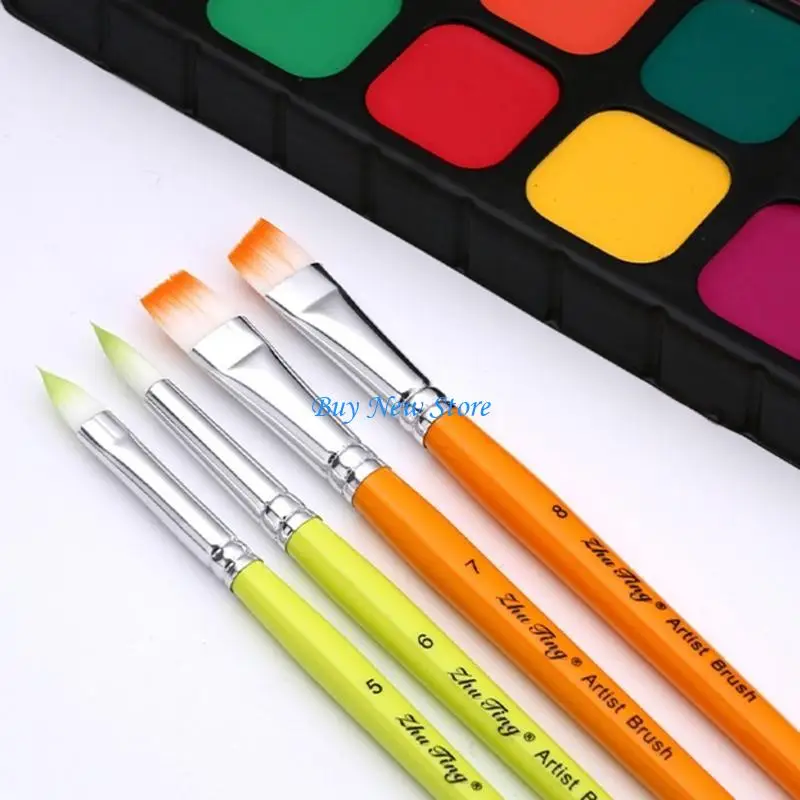 

20CE 10 Pcs Nylon Hair Painting Brush Artist Paint Brush Human Body Paint Brush Drawing Supplies for Body Face Painting