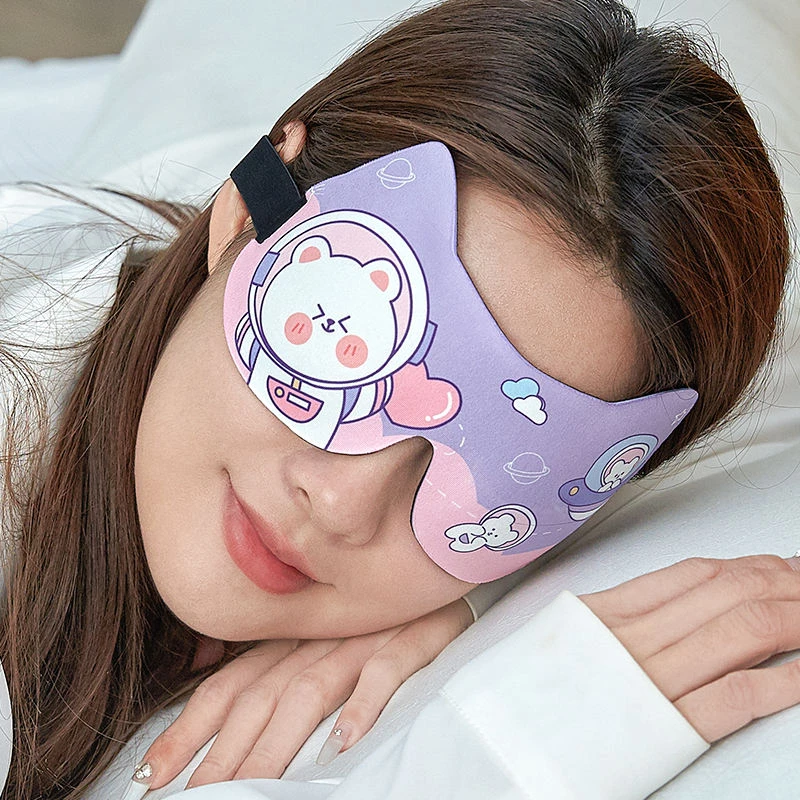 Cat-Ear Cartoon Student 3D Eye Mask Is Comfortable For Blocking Light And Suitable For Naps Outdoor Yoga Flights And Hotels