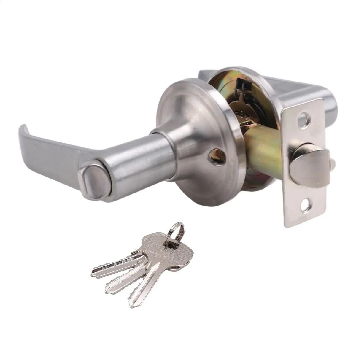 HGHO Door Handle Lock Entry Sliding Front Doors Entrance Keyed Locks Home Use for Bedroom Living Room Indoor Household