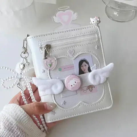 Korean Angel Wings M5 Notebook Kawaii Window Leather Handbook Pocket Loose Leaf Cute Girl Heart Journal Diary Stationery Gift