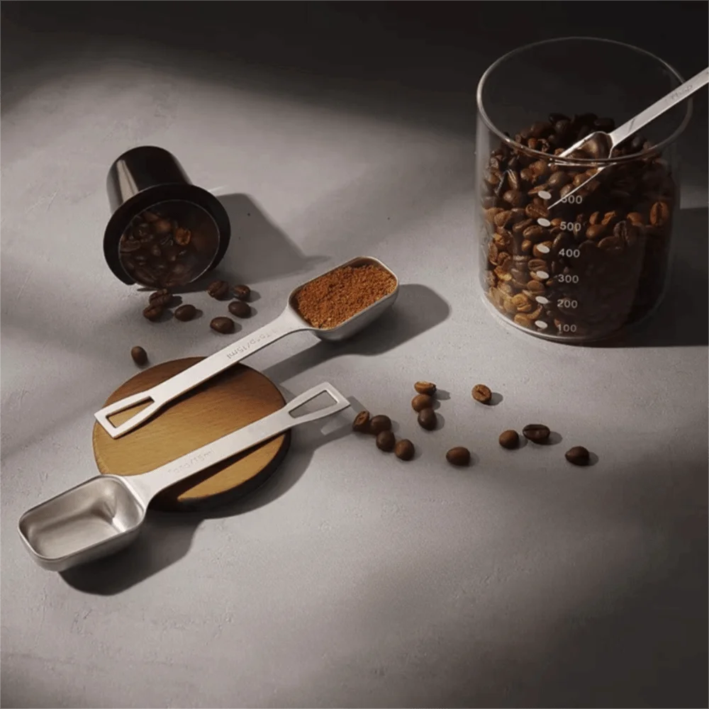 304 Stainless Steel Square Head Measuring Spoon 15 ML Long Handle Seasoning Spoon Hanging Hole With Scaled Coffee Scoop Baking