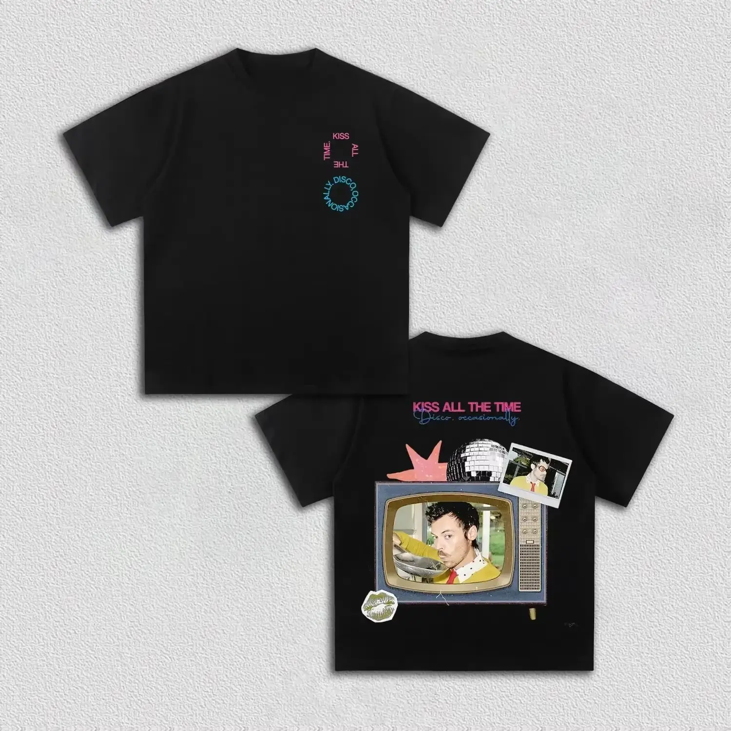 Fashion Casual Print Cotton T-shirt Harry Styles 2026 Album Kiss All The Time Disco Occasionally Cotton Tshirt Fan Gift Unisex