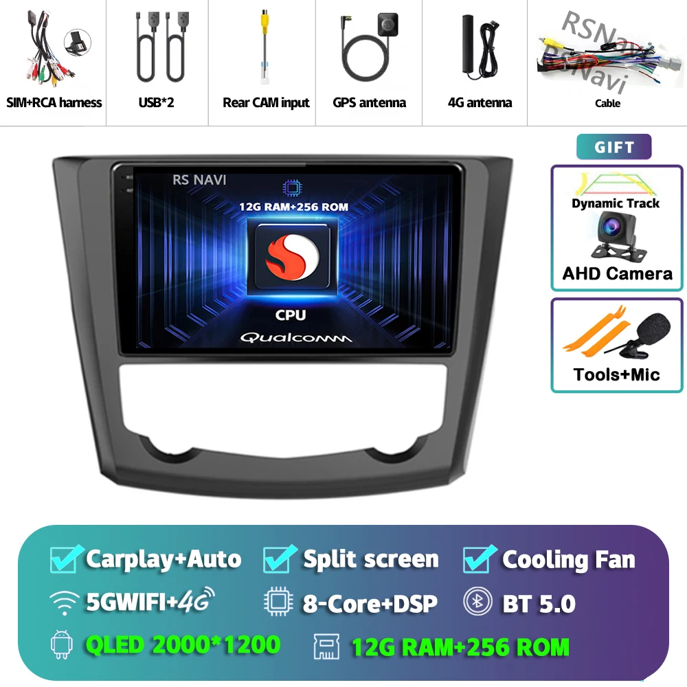 Android 15 Carplay Auto Radio Multimedia Speler Voor Renault Kadjar 2015 2016 2017 2018 2019 2din Autoradio Stereo Head Unit - afbeelding 1