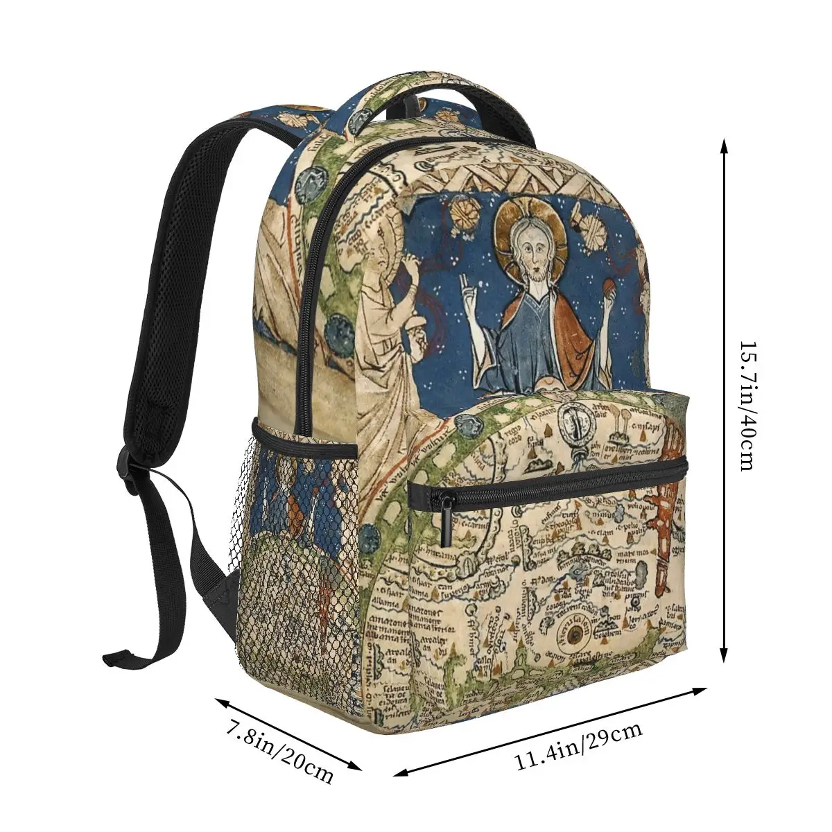 Psalter World Map (13th Century) Backpack for Girls Boys Travel RucksackBackpacks for Teenage school bag