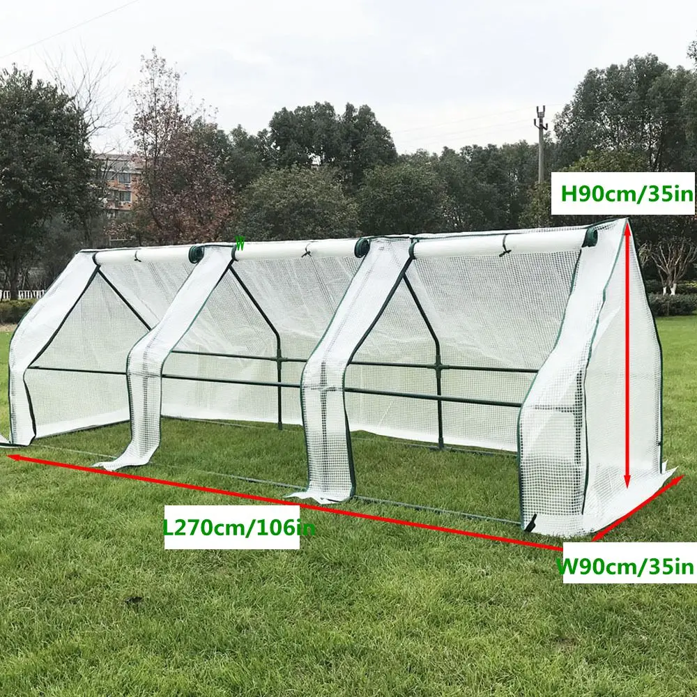 Mini Greenhouse with PE Cover and Zippered Doors, Greenhouse, Outdoor Portable, Green House Grow Tent, Film Gardening, L270,film