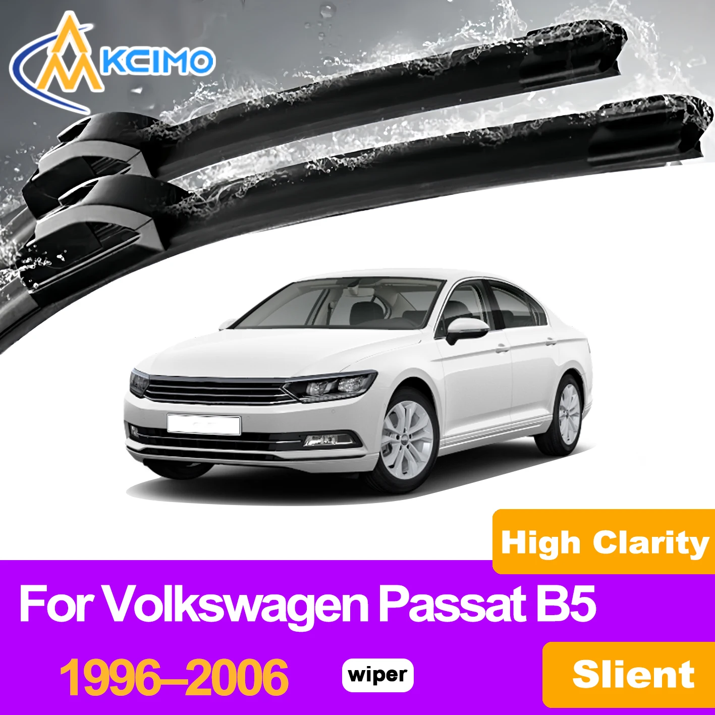 

KCIMO 2PCS Front Windshield Wiper Blades For Volkswagen Passat B5 1996–2006, Stable Driving Vision Wipers